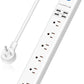 Power Strip 10Ft - Surge Protector with USB, AUOPLUS 6 Outlet and 4 USB Charger, 10Ft Long Extension Cord Flat Plug(1250W/10A/2100J), Wall Mountable Overload Protection for Computer Home Office Dorm