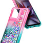 Designed for Motorola Moto G-2025/2026 & Moto G Play 2026 Case, Pink/Aqua | Bling Sparkly Glitter Floating Liquid Cute Phone Cover for Women Girls Kids with Diamond Wrist Strap Lanyard