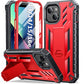SOiOS for iPhone 13/14/15 Phone Case: for iPhone 16e Protective Cover with Built-in Kickstand | Heavy Duty Military Grade Hard Protection Shock Proof | Durable Dual-Layer Design Red