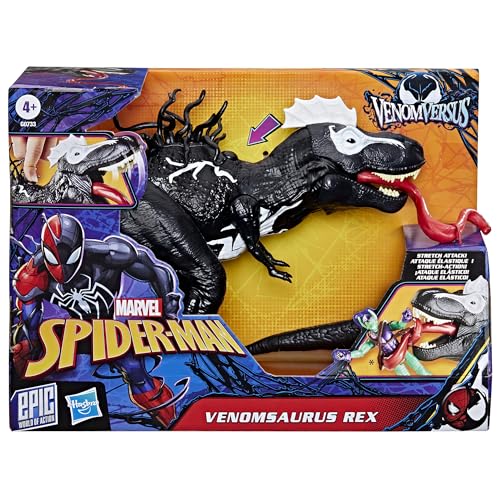 Spider-Man Marvel Epic World of Action VenomVersus Venomsaurus Rex 16-Inch (40cm) Action Figure with Dino Chomp Action, Super Hero Toys for Kids Ages 4+