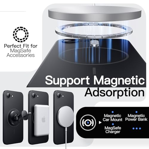 JETech Magnetic Slim Case for iPhone 17e (2026) / iPhone 16e Compatible with MagSafe, Camera Lens Full Protection, Ultra-Thin Lightweight Matte Finish Minimalist Phone Cover (Black)