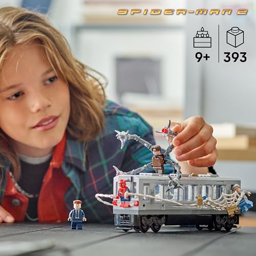 LEGO Marvel Spider-Man vs. Doc Ock Subway Train Scene 76321 | Back to School Gift for Students, Building Toy, Boys & Girls, Ages 9+, Marvel Toys for Kids, 393 pcs