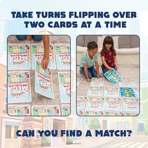Giant Matching Card Game Spider-Man, Memory Game, Jumbo Playing Cards, 3+ | Marvel Toys, Giant Card Games, Family Game Night, Travel Games, Playing Cards, Screen-Free, Travel Game, Holiday Game