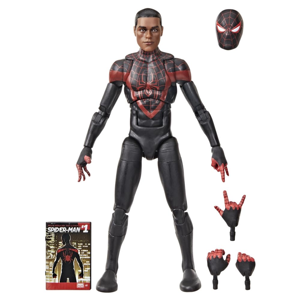 Marvel Legends Series Ultimate Miles Morales, Spider-Man Comics-Inspired Collectible 6-Inch Scale Action Figure with Character-Sized Comic Accessory | Marvel Legends Comics Inspired 6 Inch Action Figure Wave 1 - Miles Morales