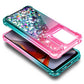 Designed for Motorola Moto G-2025/2026 & Moto G Play 2026 Case, Pink/Aqua | Bling Sparkly Glitter Floating Liquid Cute Phone Cover for Women Girls Kids with Diamond Wrist Strap Lanyard