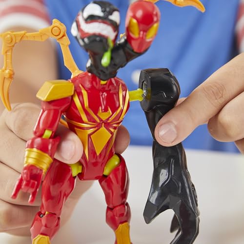 Spider-Man MixMashers Marvel Iron Spider Custom Spider-Man Mix-and-Match Deluxe Action Figure & Accessories, 5-Inch-Scale (12 cm) Super Hero Toys, Ages 4+