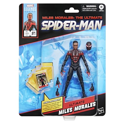Marvel Legends Series Ultimate Miles Morales, Spider-Man Comics-Inspired Collectible 6-Inch Scale Action Figure with Character-Sized Comic Accessory | Marvel Legends Comics Inspired 6 Inch Action Figure Wave 1 - Miles Morales