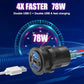 2 Pack 12V USB Outlet 4 Port Car Charger, 78W Super Fast Dual PD3.0 & QC3.0 Multiple USB Port for Car, USB C Cigarette Lighter Replacement 12 Volt Socket Waterproof for Marine Boat Motorcycle RV Golf