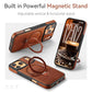 for iPhone 17 Pro Case with Stand Compatible with Magsafe, Brown | Magnetic Kickstand, with Tempered Glass Screen Protector, Durable PU Leather, Slim fit, Drop Proof Protective Phone Cover