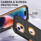 for iPhone 14 Case with 2 Screen Protector,Full Body Shockproof Drop Protection Dust Proof Heavy Duty 3-Layer Rugged Durable Military Grade Cover for Apple iPhone 14 6.1" (Black/Oranger)