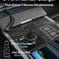 iPhone 17 16 15 Pro Max Car Charger Fast Charging, 90W 3-Port Car Charger USB C Fast Charge Cigarette Lighter Adapter with 4FT Coiled USB C Cable for iPhone 17/17 Pro Max/17e/Air/16/15 Pro/Plus, iPad