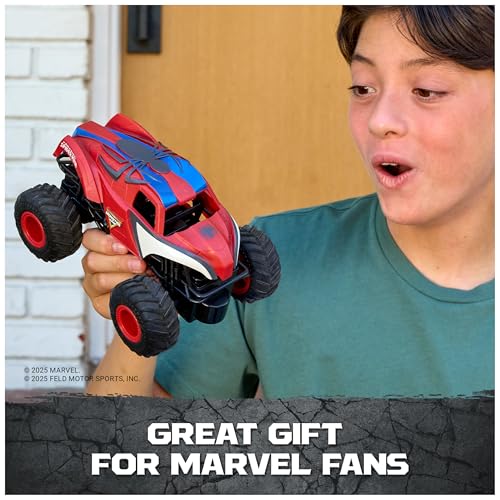 Monster Jam Marvel Spider-Man RC Monster Truck 1:24 Scale Vehicle | Includes 1 RC Truck & Controller, Race in Heroic Adventures, Easy to Drive for Imaginative Play, Toys for Ages 4 and Up