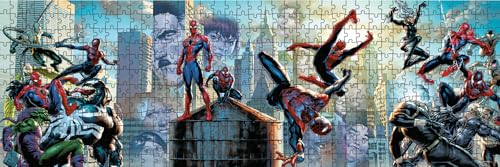 Buffalo Games - Marvel Spider-Man - 4 Pack, 300-500 Piece Jigsaw Puzzles | For Adults, Includes Poster, Recycled Board, Giftable, Frameable Art