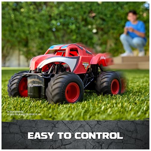 Monster Jam Marvel Spider-Man RC Monster Truck 1:24 Scale Vehicle | Includes 1 RC Truck & Controller, Race in Heroic Adventures, Easy to Drive for Imaginative Play, Toys for Ages 4 and Up