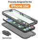 Cozycase TOP Military Protective IP68 Waterproof Case for iPhone 16e/iPhone 17e Heavy Duty 360 Shockproof Full Body with Screen Camera Protector Double Dustproof Hard Tough Front Back Cover Black
