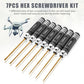 Professional RC Titanium Plated Ti Coated Hex Screwdriver Set - 7PCS Precision Hexagon Allen Kit (0.9-3.0mm) for RC Car, Drone, Helicopter, Durable RC Tool Kit
