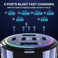 320W USB C Car Charger, 6 Ports Type C Car Charger, PD3.0/QC4.0/PPS Super Fast Charging for iPhone 17/16/15 Series, Galaxy S25/S24/23, iPad, MacBook Pro/Air, Laptop (Black)