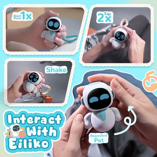 ENERGIZE LAB Eiliko Aquamarine - Your Tiny AI Charm Robot that Matches Every Daily Outfit, Fun Electronic Pendant Toys, for Couples and Best Friends.