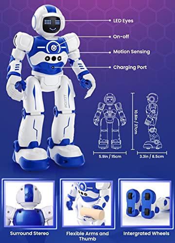 Robot Toys for Kids,Programmable Remote Control Smart Walking Dancing Robot Toy with Gesture & Sensing for Age 4 5 6 7 8 9 10 Year Old Boys for Birthday Present