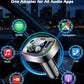LIHAN FM Transmitter for Car Bluetooth Adapter 5.4,48W PD+QC Fast Charging,Hands-Free Calling,Streams Spotify/Navigation/Music via Car Radio,Wireless Upgrade Non-Bluetooth Cars,USB-C,USB/TF,12V/24V