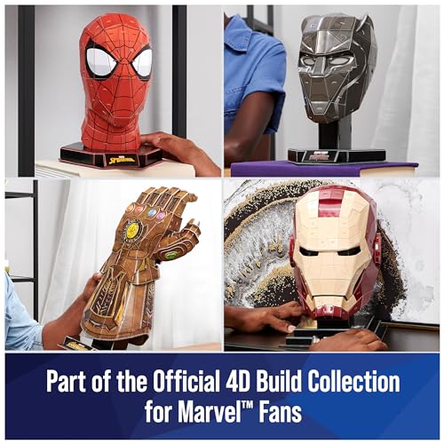 4D Build Marvel Spider-Man Bust 3D Puzzle Model Kit for Adults