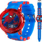 Marvel Spider-Man Kids' LCD Watch – Flashing LED Bullet Band, Digital Time Display, Red & Blue Design, Durable Plastic Case, Adjustable Silicone Strap – Fits Wrists 5.5" to 8"