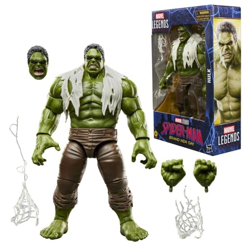 Marvel Legends Series Hulk, Spider-Man: Brand New Day Collectible 6-Inch Action Figure Set | Marvel Legends Spider-Man Brand New Day 7 Inch Action Figure Deluxe - Hulk