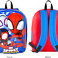 Spiderman Backpack for Boys 4-8yrs w/Padded Straps & Large Compartment - Kindergarten Backpack for Boys, Includes Spidey Water Bottle, 3D Puffy Stickers & More - Toddler Spiderman Backpack, Medium