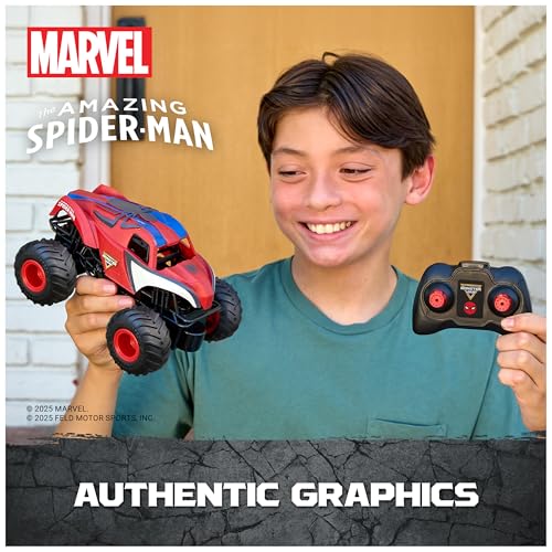 Monster Jam Marvel Spider-Man RC Monster Truck 1:24 Scale Vehicle | Includes 1 RC Truck & Controller, Race in Heroic Adventures, Easy to Drive for Imaginative Play, Toys for Ages 4 and Up