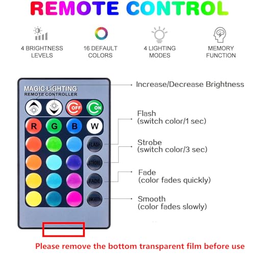 RGB Color Changing Light Bulbs,9W RGB LED Light Bulbs,40W Equivalent A19 E27/E26 Warm White 6500K,16 Color Multicolor Light Bulb Dimmable Light for Home Party Bedroom Outdoor(1Pack)