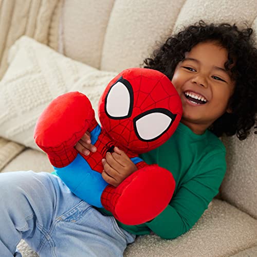 Disney Store Official Spider-Man Big Feet Plush - Spiderman Plush with Embroidered Features, Print Costume Details, Soft Fill, Oversized Feet - Marvel Plushie - 11 Inches