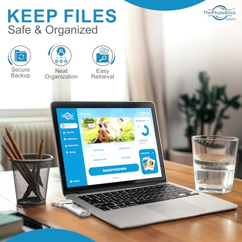 ThePhotoStick® Omni 32GB USB Flash Drive & Memory Stick – Automatic Photo & Video Backup for iPhone, Android, Mac & PC – Multiport Connection to Easily Store & Transfer Files