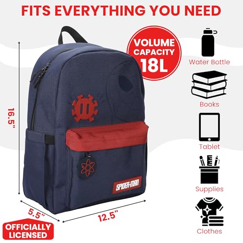 Spider-Man Classic Spider-Man Line Art 16.5” Adult Black & Red Backpack