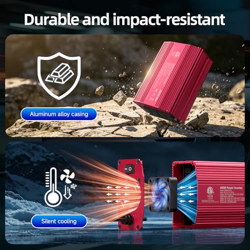 BESTEK 400W Car Power Inverter for Vehicles – DC 12v to AC 110v Car Plug Adapter Outlet with PD 30W USB-C &USB-A 3.0 Fast Charging, Car Charger Cigarette Lighter Adapter for Laptop, Road Trip, Camping