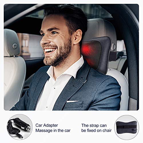 Mo Cuishle Electric Shiatsu Back Massager with Heat - Powerful 3D Kneading for Neck, Shoulder, Lower Back Pain Relief - Ergonomic Design for Home, Office, & Car - Gifts for Women, Men, Mom & Dad