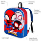 Spiderman Backpack for Boys 4-8yrs w/Padded Straps & Large Compartment - Kindergarten Backpack for Boys, Includes Spidey Water Bottle, 3D Puffy Stickers & More - Toddler Spiderman Backpack, Medium