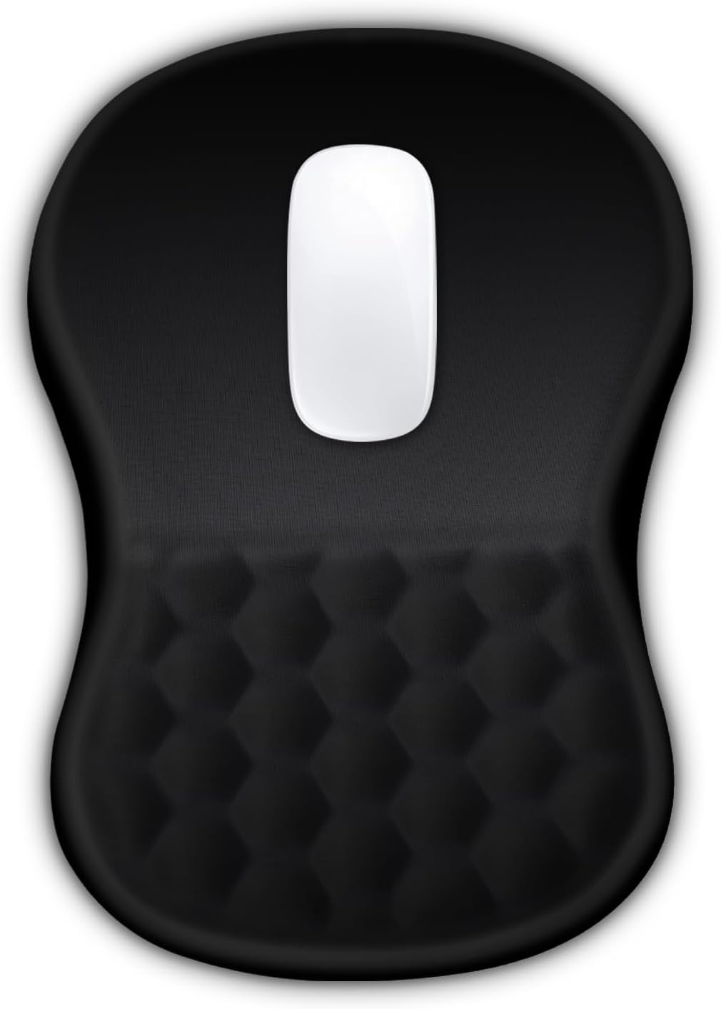 Hokafenle Ergonomic Mouse Pad Wrist Support with Massage Design, Wrist Rest Pain Relief Mousepad with Memory Foam&Non-Slip PU Base, Mouse Pads for Wireless Mouse & Desk (12x8 inch,Black)