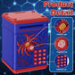 Spider Fingerprint Piggy Bank, ATM Piggy Bank for Kids Boys Girls, Kids Money Saving Box Money Safe (Blue)
