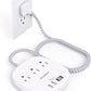Flat Plug Power Strip, 6ft Ultra Flat Extension Cord - 3 Outlets 4 USB Ports (2 USB C) 22.5W/4.5A Desktop Charging Station, Power Strip No Surge Protection for Cruise Ship, Dorm Room Travel Essentials