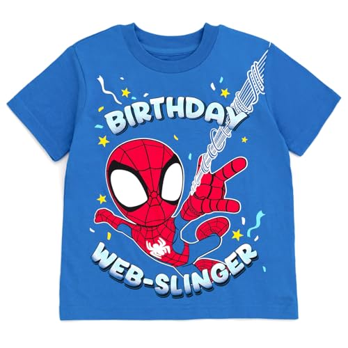 Marvel Spider-Man T-Shirt Toddler to Big Kid | Birthday Shirt, 100 Days of School, Big Brother and Big Sister, 100% Cotton, Crewneck Style, Short Sleeve, Breathable Fabric