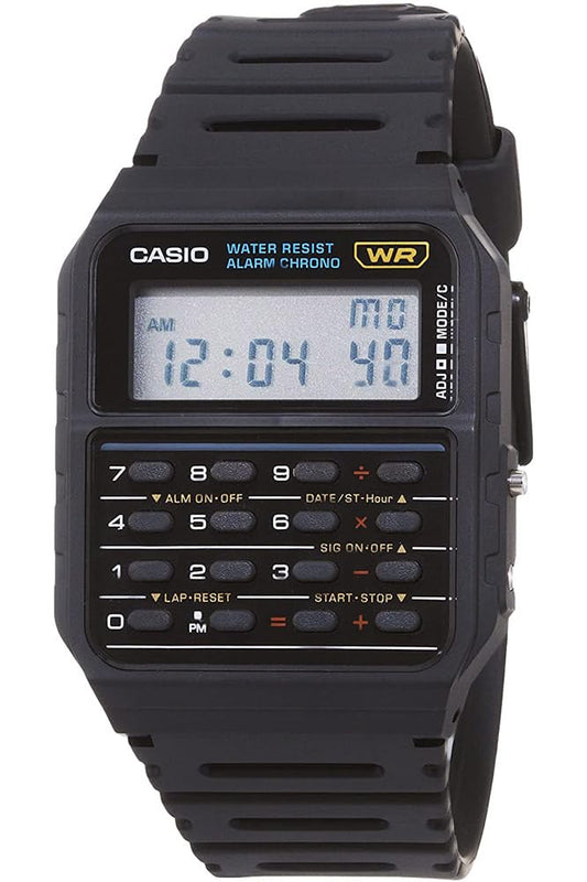 Casio CA53W Vintage Series | Data Bank | 1/100 SEC Stopwatch | Water Resistant | 8 Digit Calculator | Dual Time | Resin Band | Resin Case | Auto Calendar | Daily Alarm | 5 Year Battery