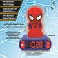 LEXiBOOK, Spider-Man Nightlight Alarm Clock, RL800SP | Sounds & Melodies, LCD Backlit screen, Luminous, Snooze, Blue