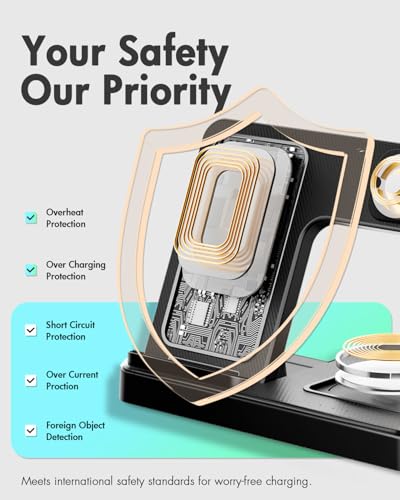 Wireless Charging Station Multiple Devices: 3-in-1 Phone Fast Multi Charger Stand for Apple Products iPhone 14 13 12 11 Pro Max XS XR X 8 Plus Watch 8 7 6 5 4 3 2 SE and AirPods 3 2 Pro