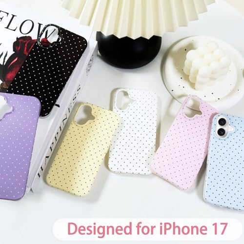 Hython for iPhone 17 Case Cute Polka Dot Aesthetic Design Simple Cover 6.3", Thin Slim Anti-Scratch Soft TPU Bumper Shockproof Rubber Protective Phone Cases for Women Girls Girly Boys, Blue