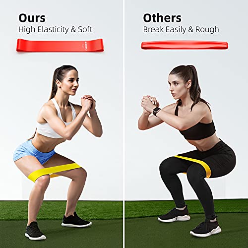Resistance Bands for Working Out, 5-Pack Elastic Exercise Bands for Strength Training, Stretching, Workout; Home Gym Equipment for Women Men, Pilates Yoga Physical Therapy, Leg Glute Arm Exercise Kit