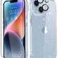 MIODIK Compatible with iPhone 14 Case with Screen Protector + Camera Lens Protector, [Non-Yellowing] Clear Glitter Phone Case, Protective Shockproof Women Cover for 6.1 Inch - Sparkle Clear