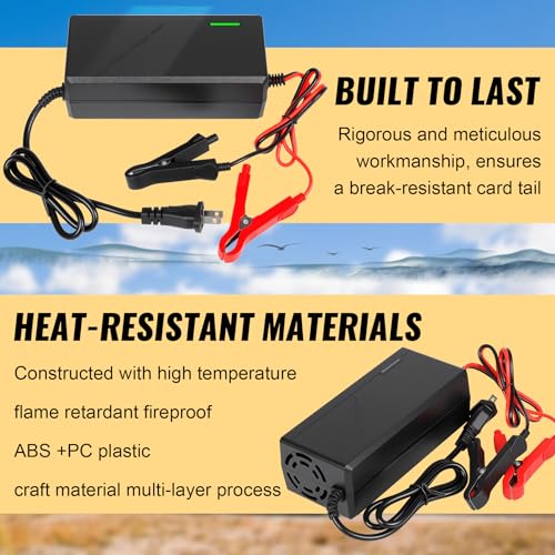 14.6V 10A LiFePO4 Battery Charger for 12V Lithium Iron Phosphate Batteries – Fast Charging, High Efficiency, LED Indicator, Durable Design with Overheat Protection