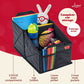 Lusso Gear Car Seat Organizer - Built-In Car Cup Holders & Mesh Pockets - Foldable Back Seat Organizer with Handles - Kids Road Trip Essentials - 9 Compartments, Black Oxford