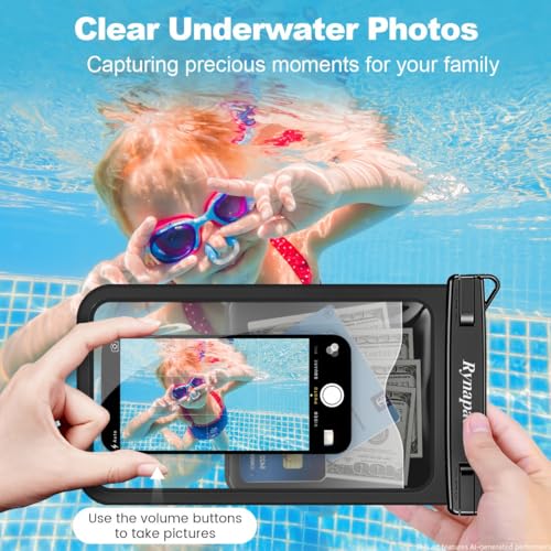 [Up to 10"] Large Waterproof Phone Pouch Bag - 2Pack Waterproof Phone Case for iPhone 16 15 14 13 Pro Max Galaxy S24 S23 S22, IPX8 Cell Phone Water Protector Pouch Beach Essentials Travel Must Haves