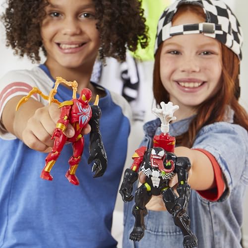 Spider-Man MixMashers Marvel Iron Spider Custom Spider-Man Mix-and-Match Deluxe Action Figure & Accessories, 5-Inch-Scale (12 cm) Super Hero Toys, Ages 4+